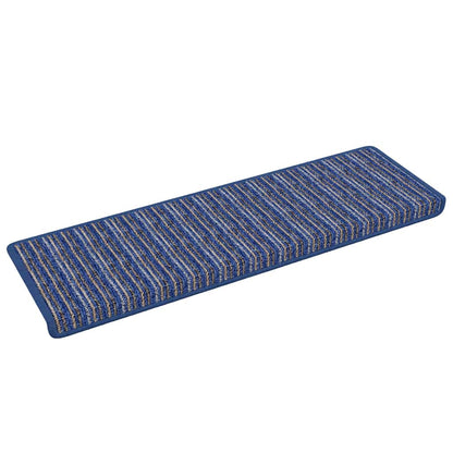 Tappetini per scale autoadesivi 15 pcs Blu 65 x 21 x 4 cm