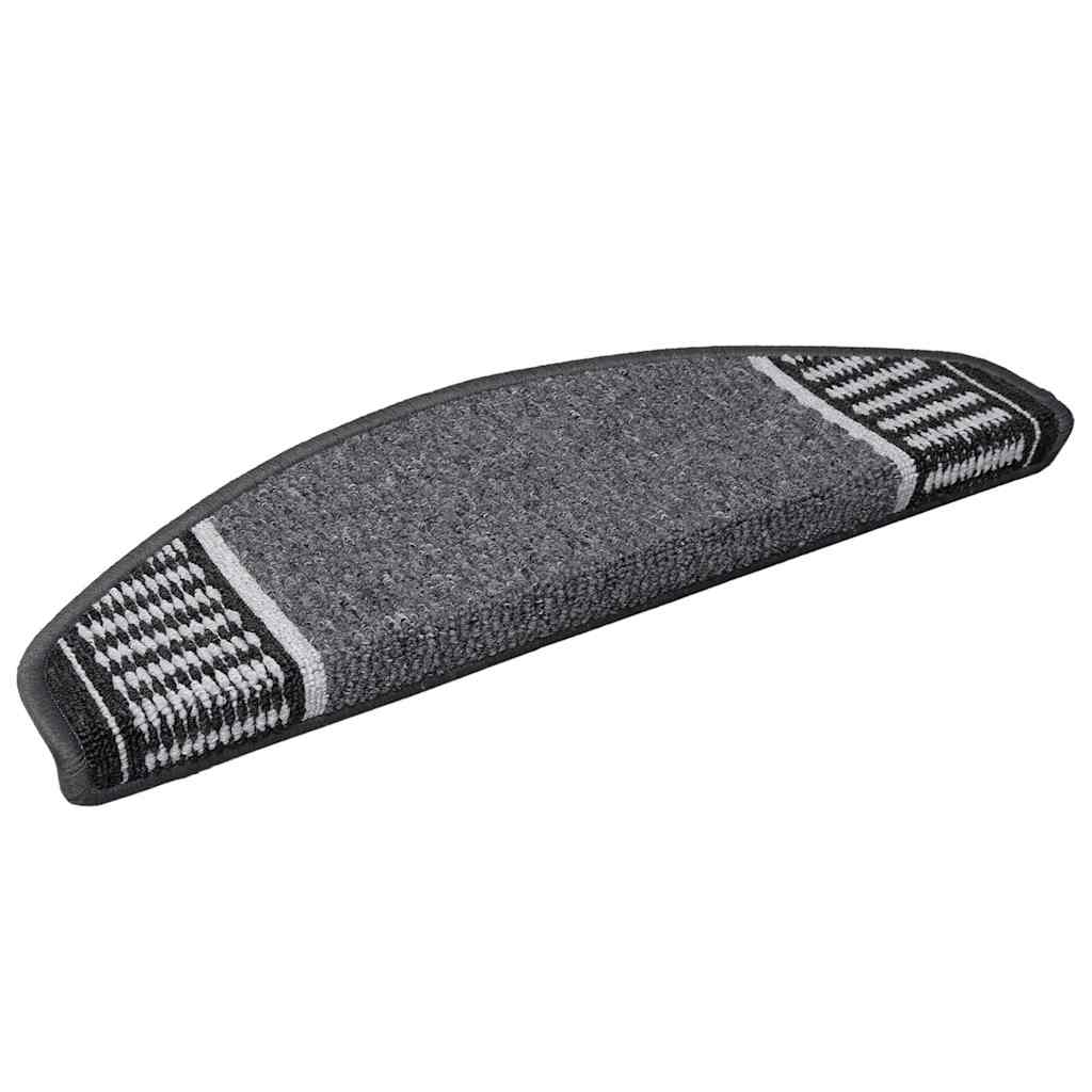 Tappetini per scale autoadesivi 15 pcs Antracite 65 x 21 x 4 cm