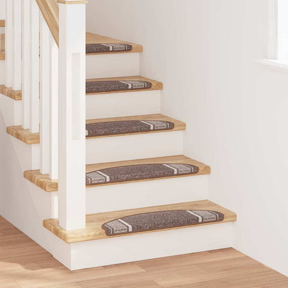 Tappetini per scale autoadesivi 15 pcs Marrone 65 x 21 x 4 cm