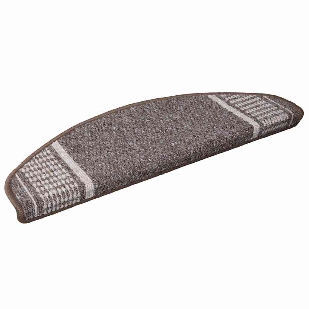 Tappetini per scale autoadesivi 15 pcs Marrone 65 x 21 x 4 cm