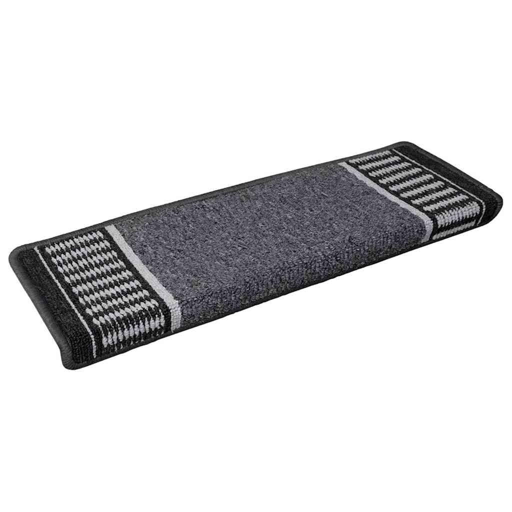Tappetini per scale autoadesivi 15 pcs Antracite 65 x 21 x 4 cm