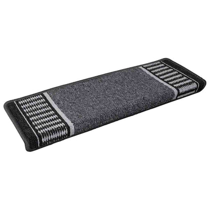 Tappetini per scale autoadesivi 15 pcs Antracite 65 x 21 x 4 cm