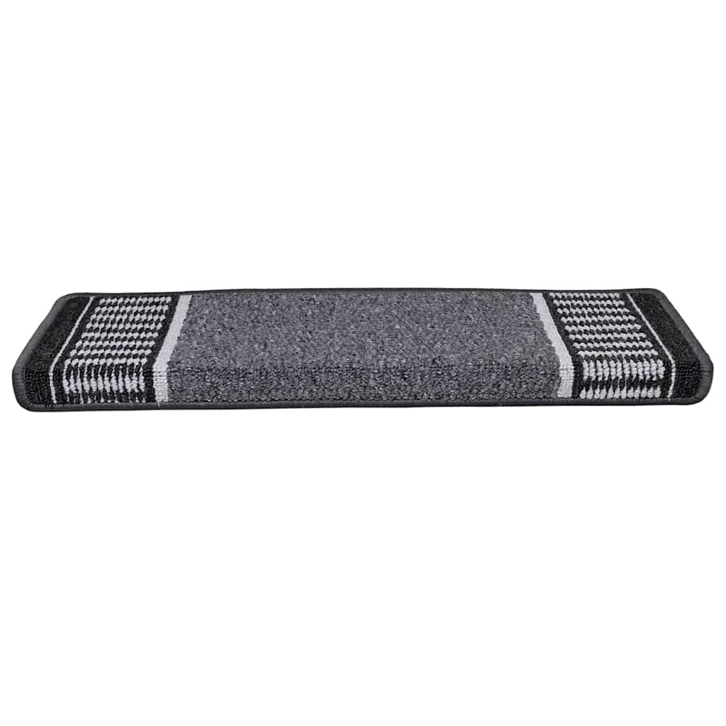 Tappetini per scale autoadesivi 15 pcs Antracite 65 x 21 x 4 cm