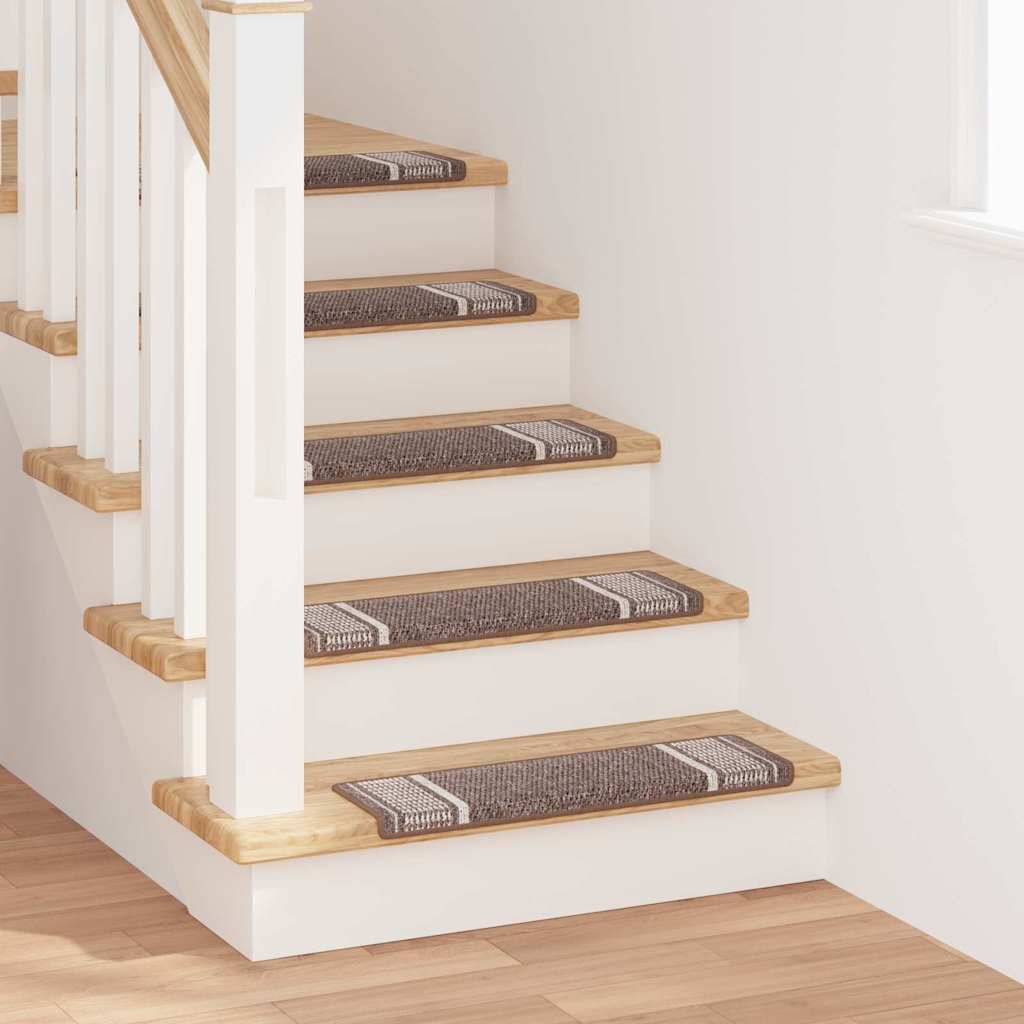 Tappetini per scale autoadesivi 15 pcs Marrone 65 x 21 x 4 cm