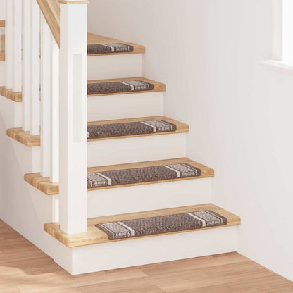Tappetini per scale autoadesivi 15 pcs Marrone 65 x 21 x 4 cm