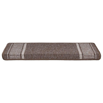 Tappetini per scale autoadesivi 15 pcs Marrone 65 x 21 x 4 cm