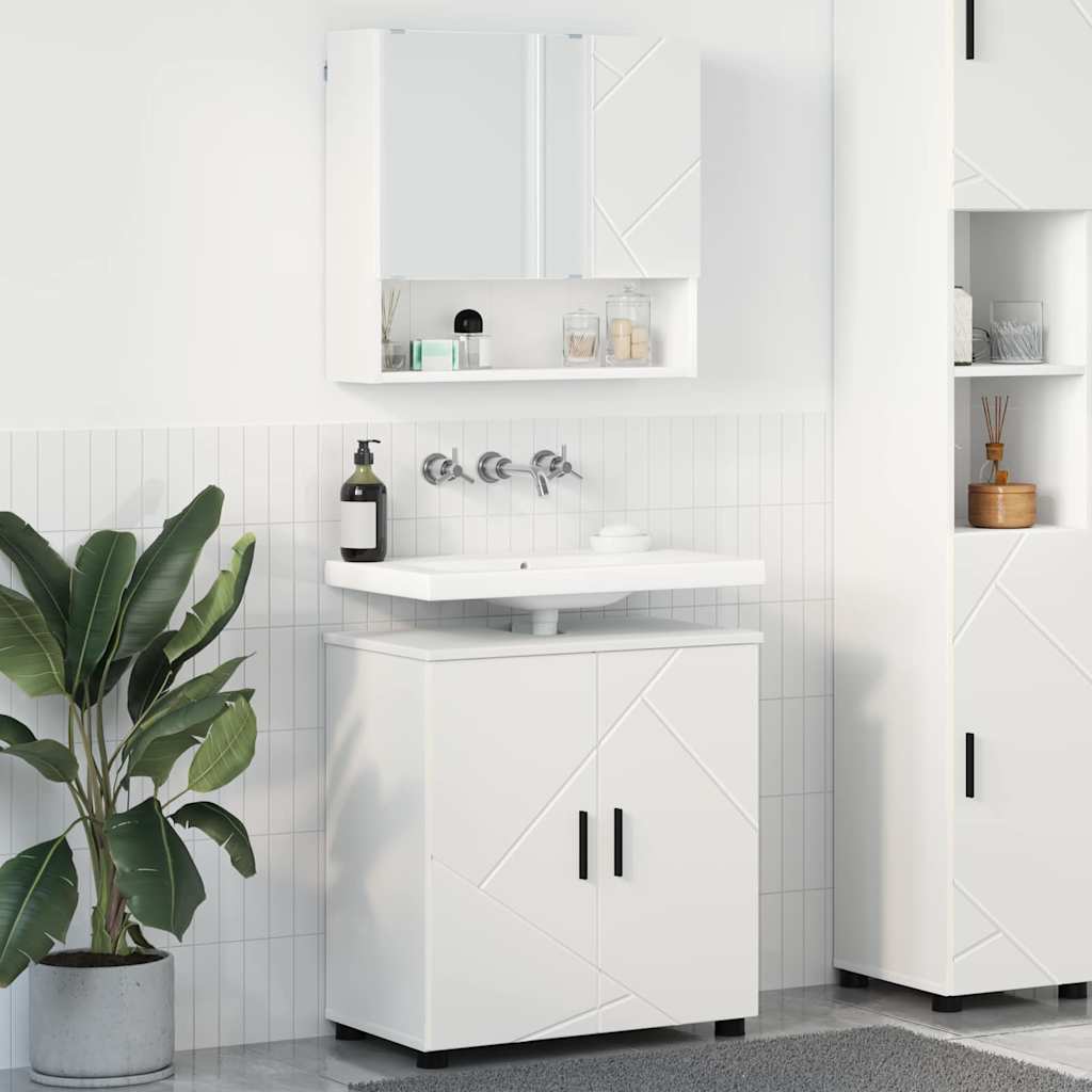 Set di mobili per il bagno Montaggio a parete 2 pcs Bianco