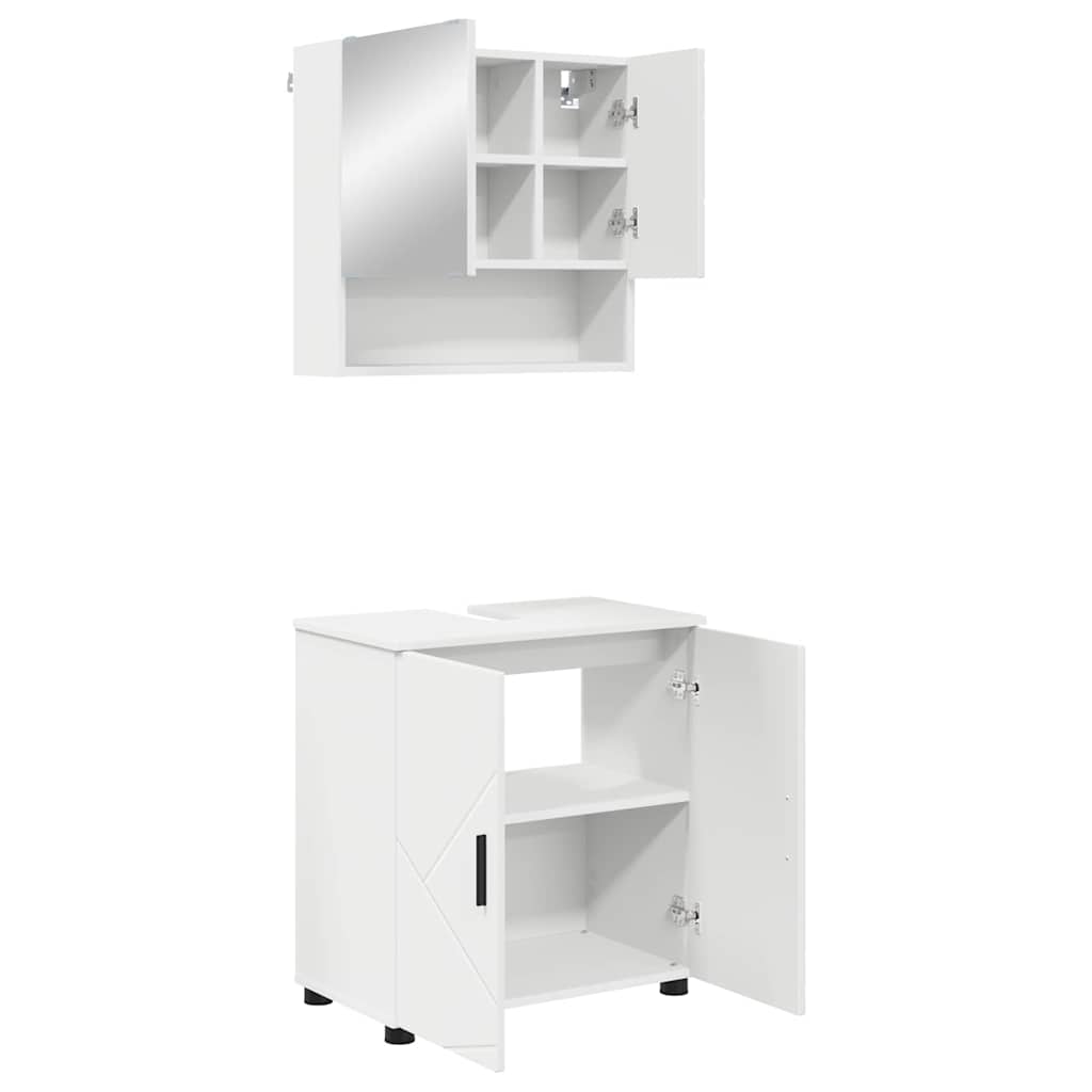 Set di mobili per il bagno Montaggio a parete 2 pcs Bianco