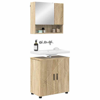 Set di mobili per il bagno con porta 2 pcs Rovere Sonoma