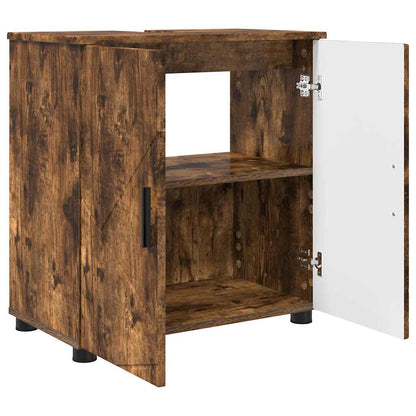 Set di mobili per il bagno Montaggio a parete 3 pcs Rovere fumÃ©