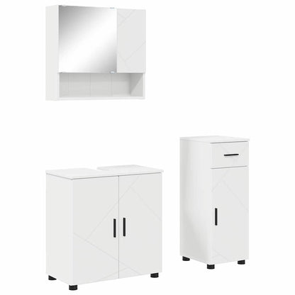 Set di mobili per il bagno con cassetto con porta 3 pcs Bianco