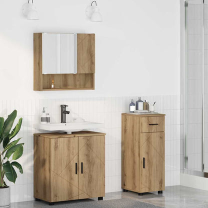 Set di mobili per il bagno con porta 3 pcs Rovere artigianale
