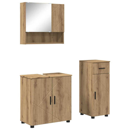 Set di mobili per il bagno con porta 3 pcs Rovere artigianale