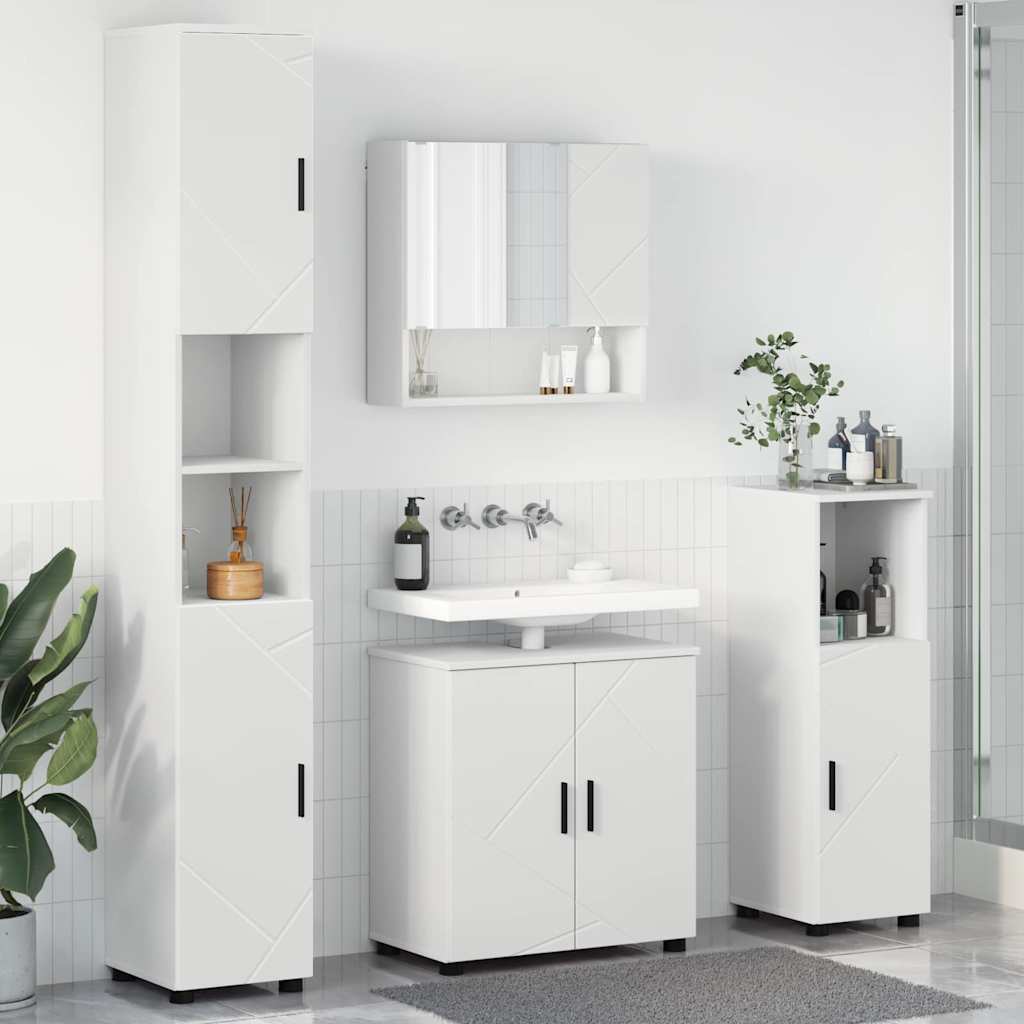 Set di mobili per il bagno Montaggio a parete 4 pcs Bianco