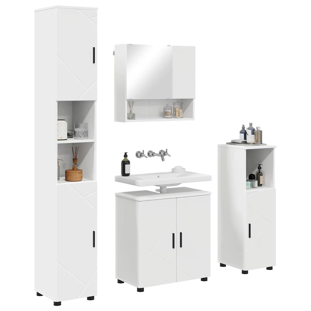 Set di mobili per il bagno Montaggio a parete 4 pcs Bianco