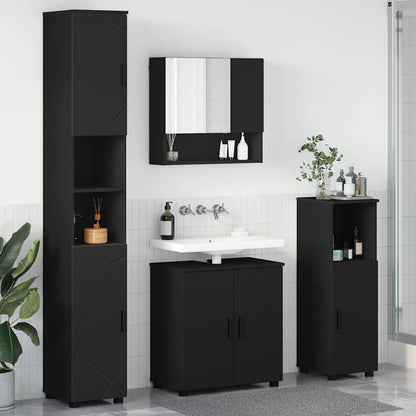 Set di mobili per il bagno Montaggio a parete 4 pcs Nero