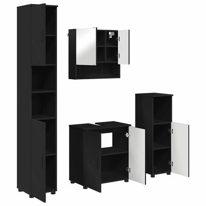 Set di mobili per il bagno Montaggio a parete 4 pcs Nero
