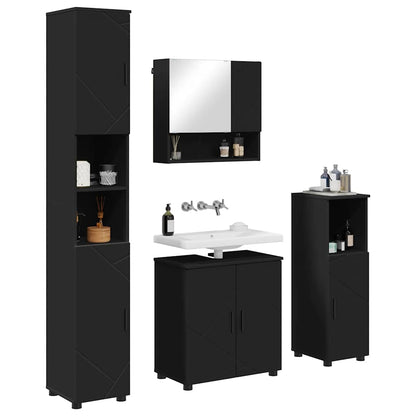 Set di mobili per il bagno Montaggio a parete 4 pcs Nero