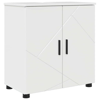 Set di mobili per il bagno con porta 4 pcs Bianco Lucido