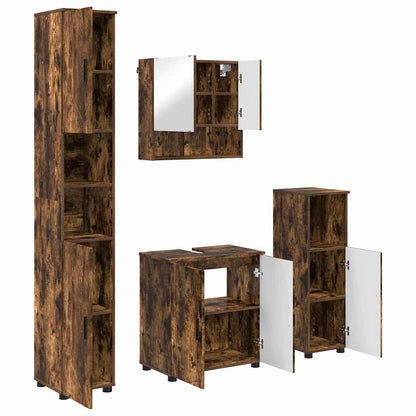 Set di mobili per il bagno Montaggio a parete 4 pcs Rovere fumÃ©