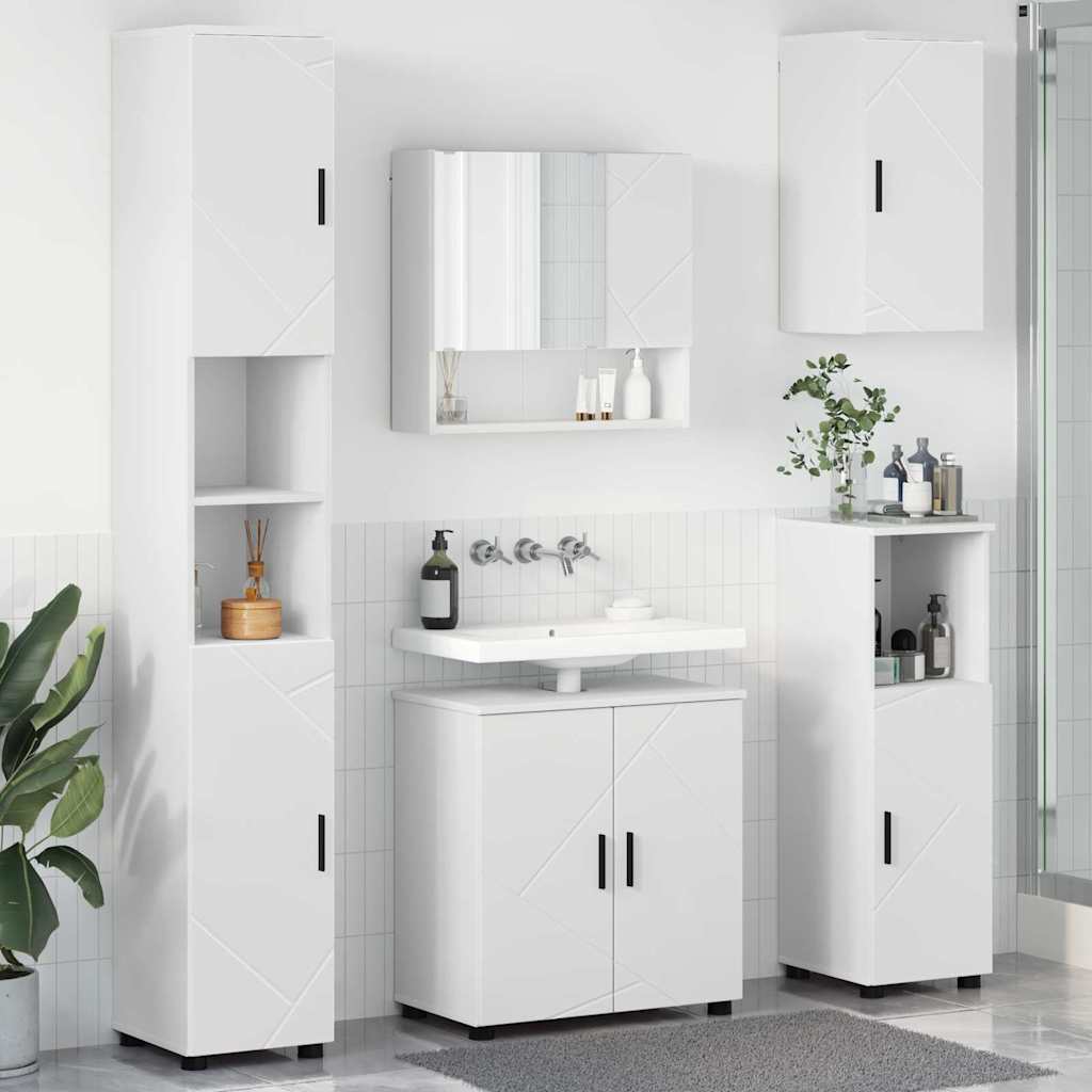 Set di mobili per il bagno Montaggio a parete 5 pcs Bianco