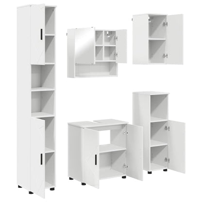 Set di mobili per il bagno Montaggio a parete 5 pcs Bianco