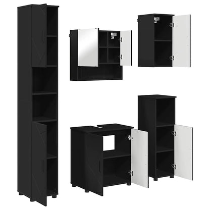 Set di mobili per il bagno Montaggio a parete 5 pcs Nero