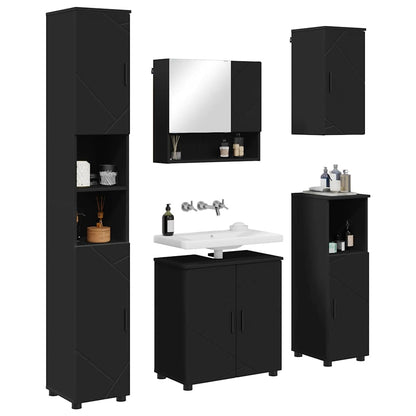 Set di mobili per il bagno Montaggio a parete 5 pcs Nero