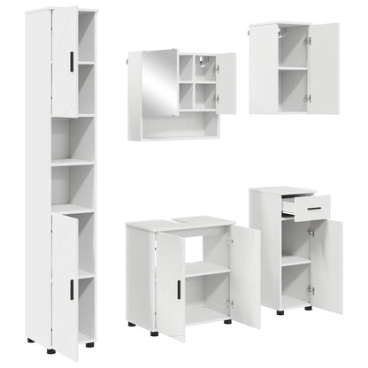 Set di mobili per il bagno con cassetto con porta 5 pcs Bianco