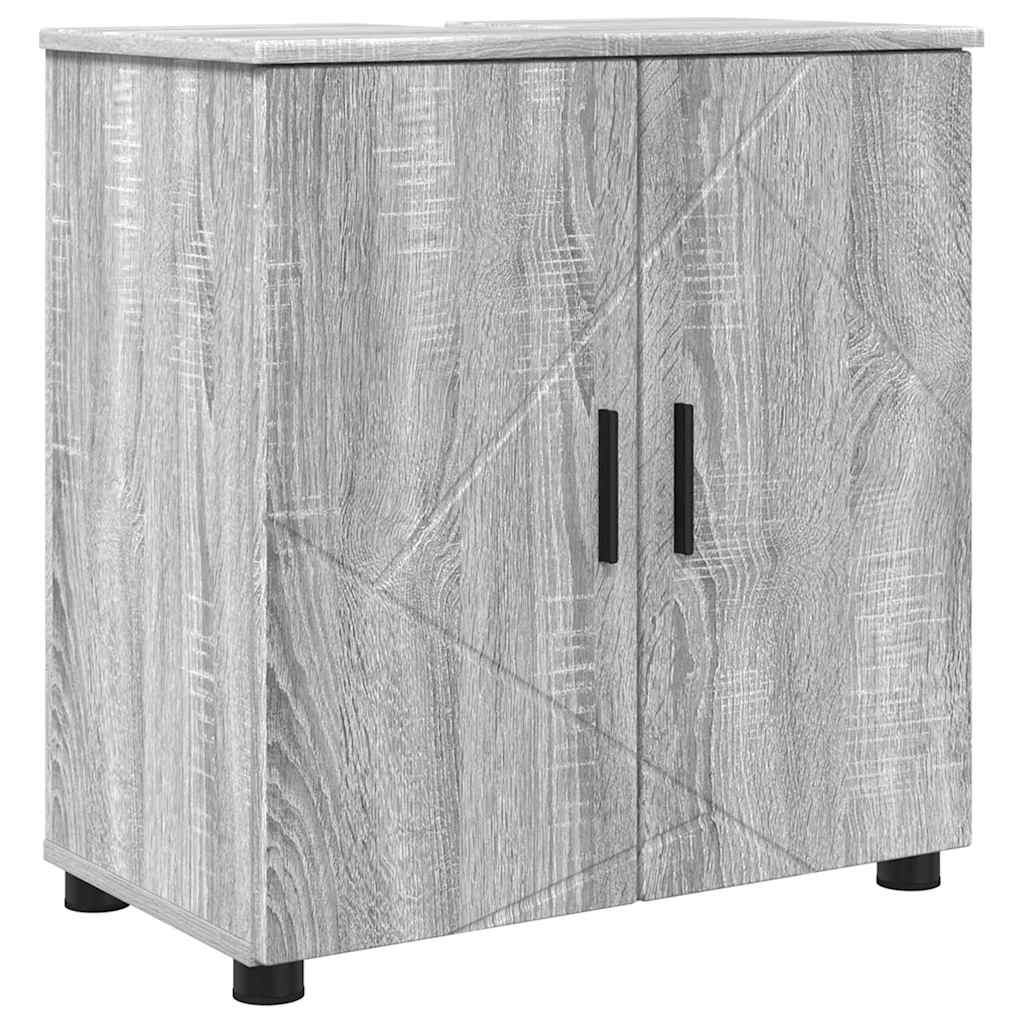 Set di mobili per il bagno con cassetto 5 pcs Grigio Sonoma
