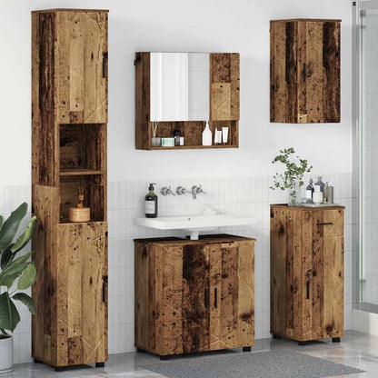 Set di mobili per il bagno con cassetto 5 pcs Legno vecchio