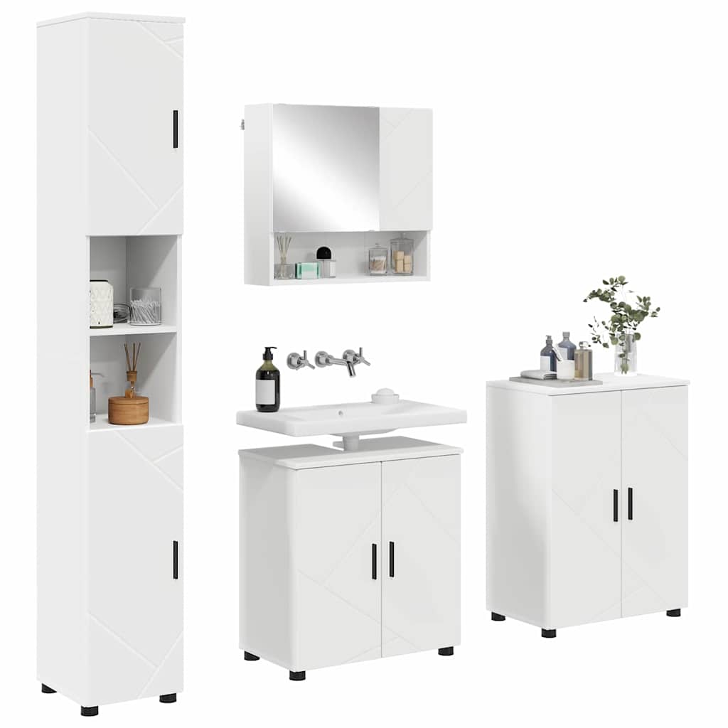 Set di mobili per il bagno Montaggio a parete 4 pcs Bianco