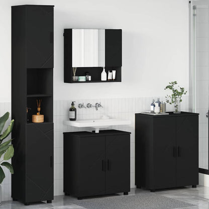 Set di mobili per il bagno Montaggio a parete 4 pcs Nero