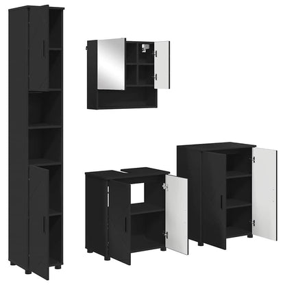 Set di mobili per il bagno Montaggio a parete 4 pcs Nero