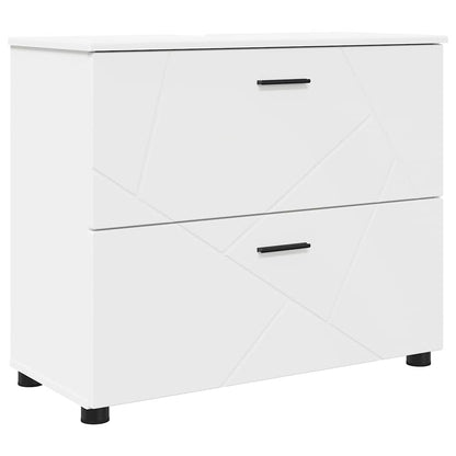 Set di mobili per il bagno con cassetto con porta 2 pcs Bianco