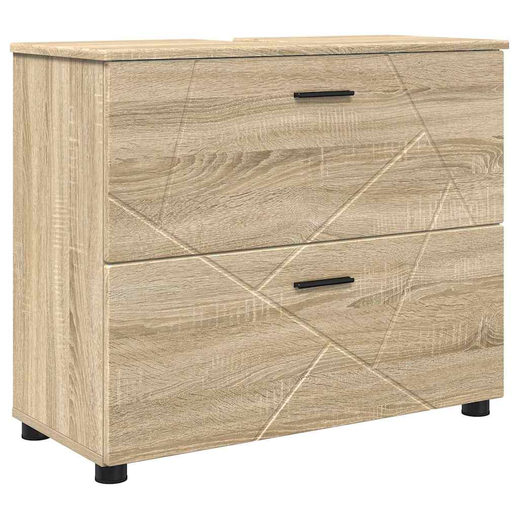 Set di mobili per il bagno con cassetto 2 pcs Rovere Sonoma