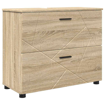 Set di mobili per il bagno con cassetto 2 pcs Rovere Sonoma