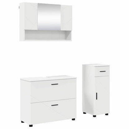 Set di mobili per il bagno con cassetto con porta 3 pcs Bianco