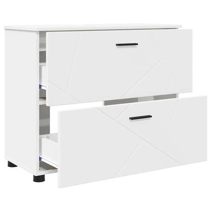 Set di mobili per il bagno con cassetto con porta 3 pcs Bianco