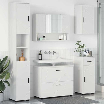 Set di mobili per il bagno con cassetto con porta 5 pcs Bianco