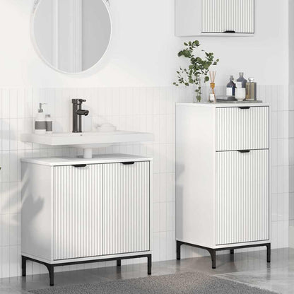Set di mobili per il bagno con cassetto con porta 2 pcs Bianco