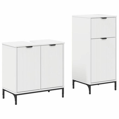 Set di mobili per il bagno con cassetto con porta 2 pcs Bianco