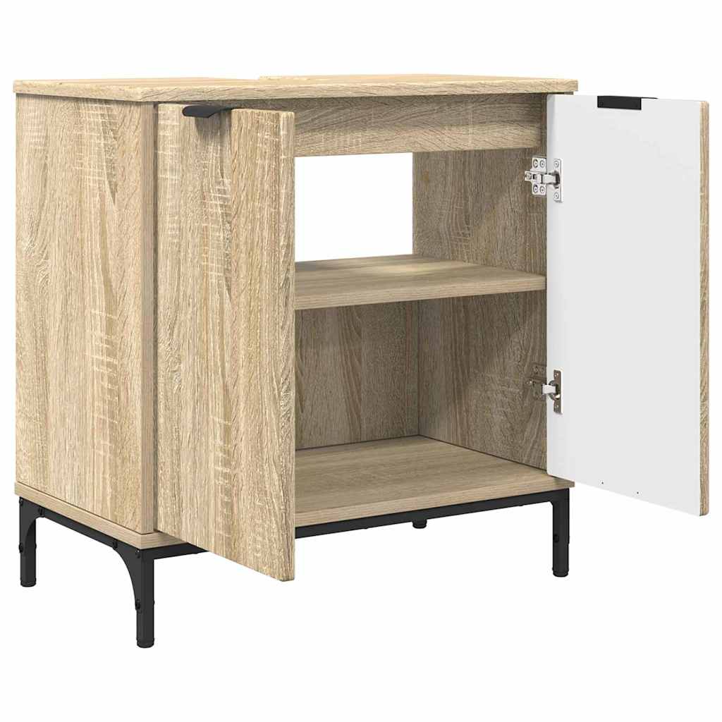 Set di mobili per il bagno con cassetto 2 pcs Rovere Sonoma