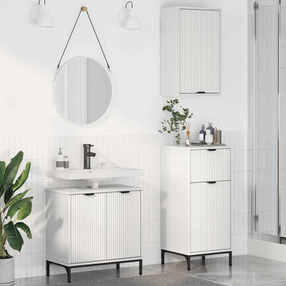 Set di mobili per il bagno con cassetto con porta 3 pcs Bianco