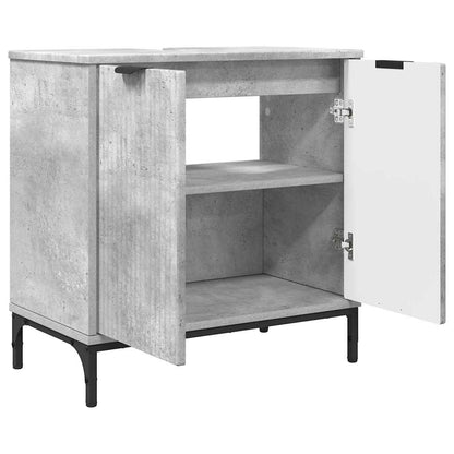Set di mobili per il bagno con cassetto 3 pcs Grigio cemento