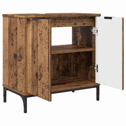 Set di mobili per il bagno con cassetto 3 pcs Legno vecchio