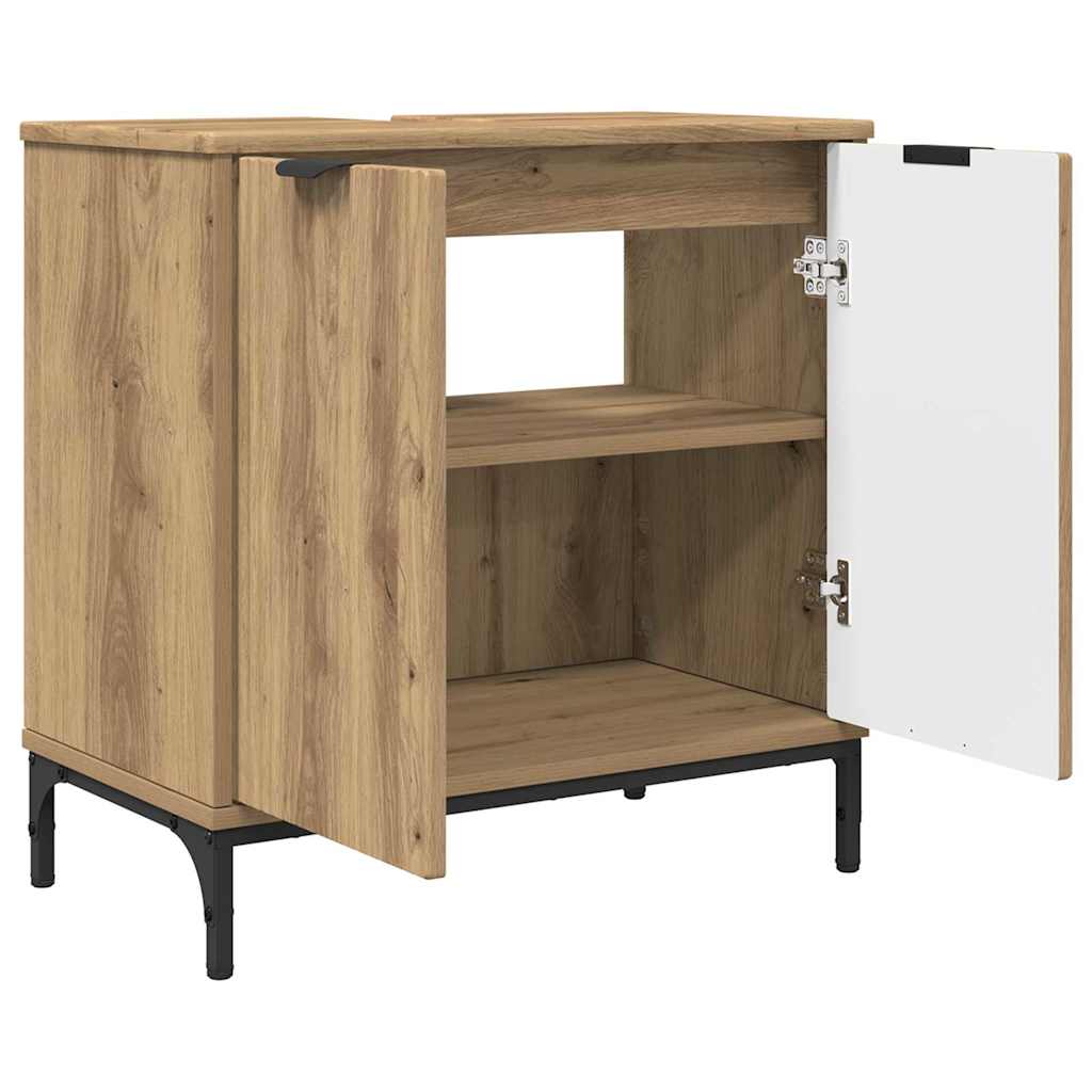 Set di mobili per il bagno con porta 3 pcs Rovere artigianale