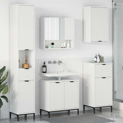 Set di mobili per il bagno Bianco Legno ingegnerizzato, Metallo