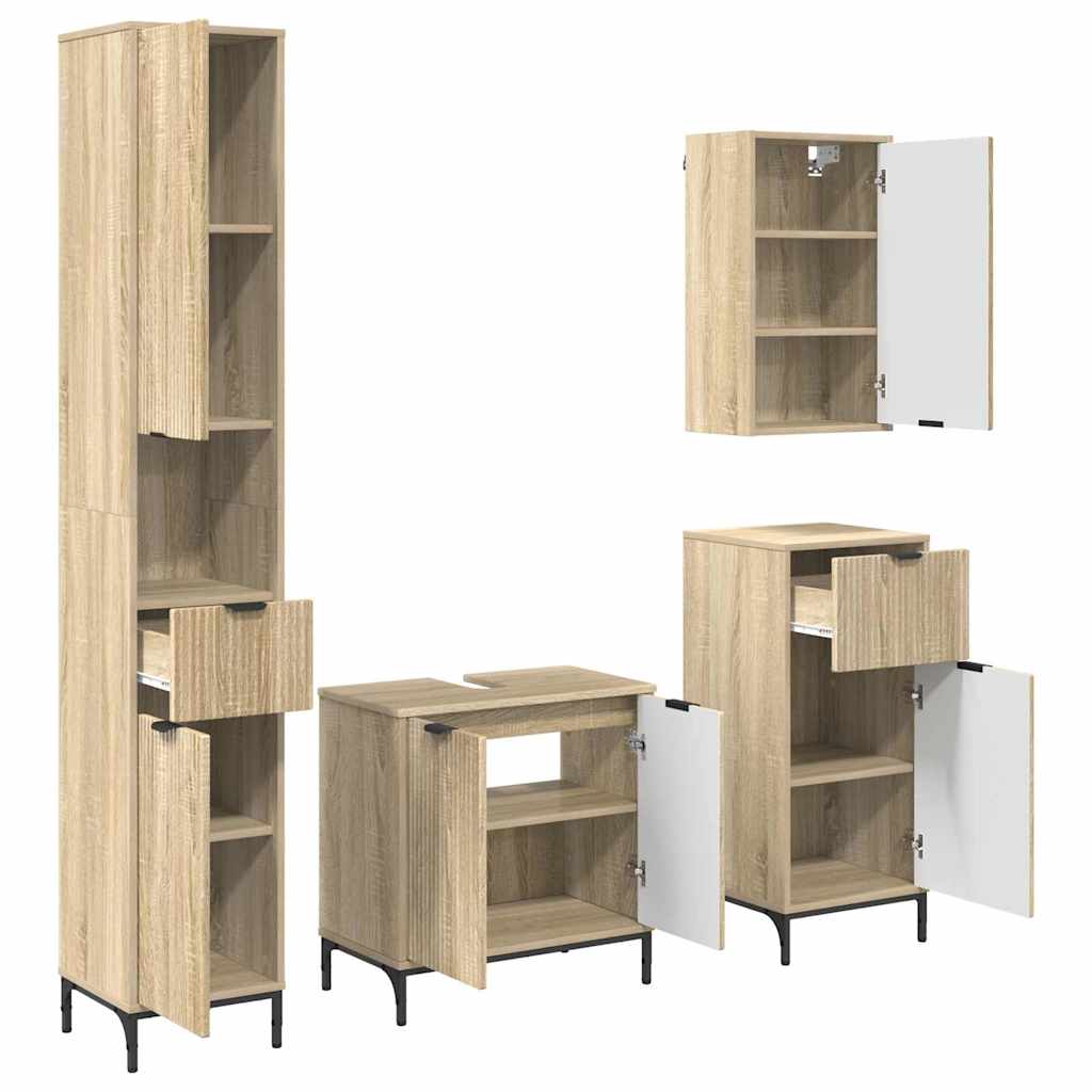 Set di mobili per il bagno con cassetto con porta Rovere Sonoma