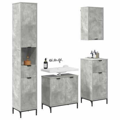 Set di mobili per il bagno con cassetto Grigio cemento